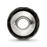 Sterling Silver 925 Polished Black Agate Bead Elegant Earth-Inspired Design